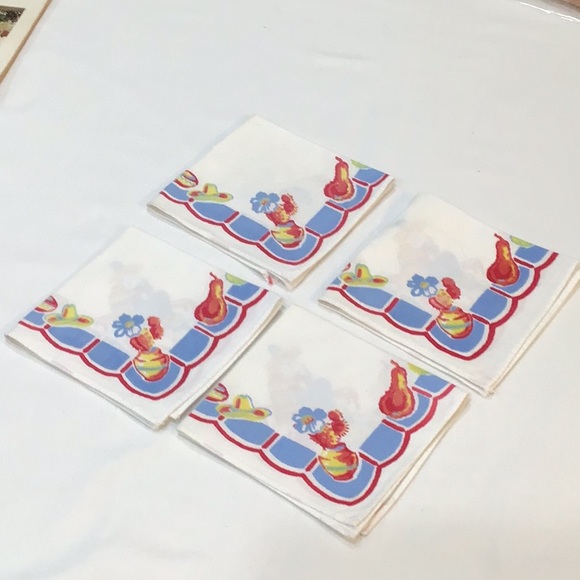 Set of 4   1940’s 1950’s Southwest theme napkins, amazing vintage condit… - Picture 1 of 9